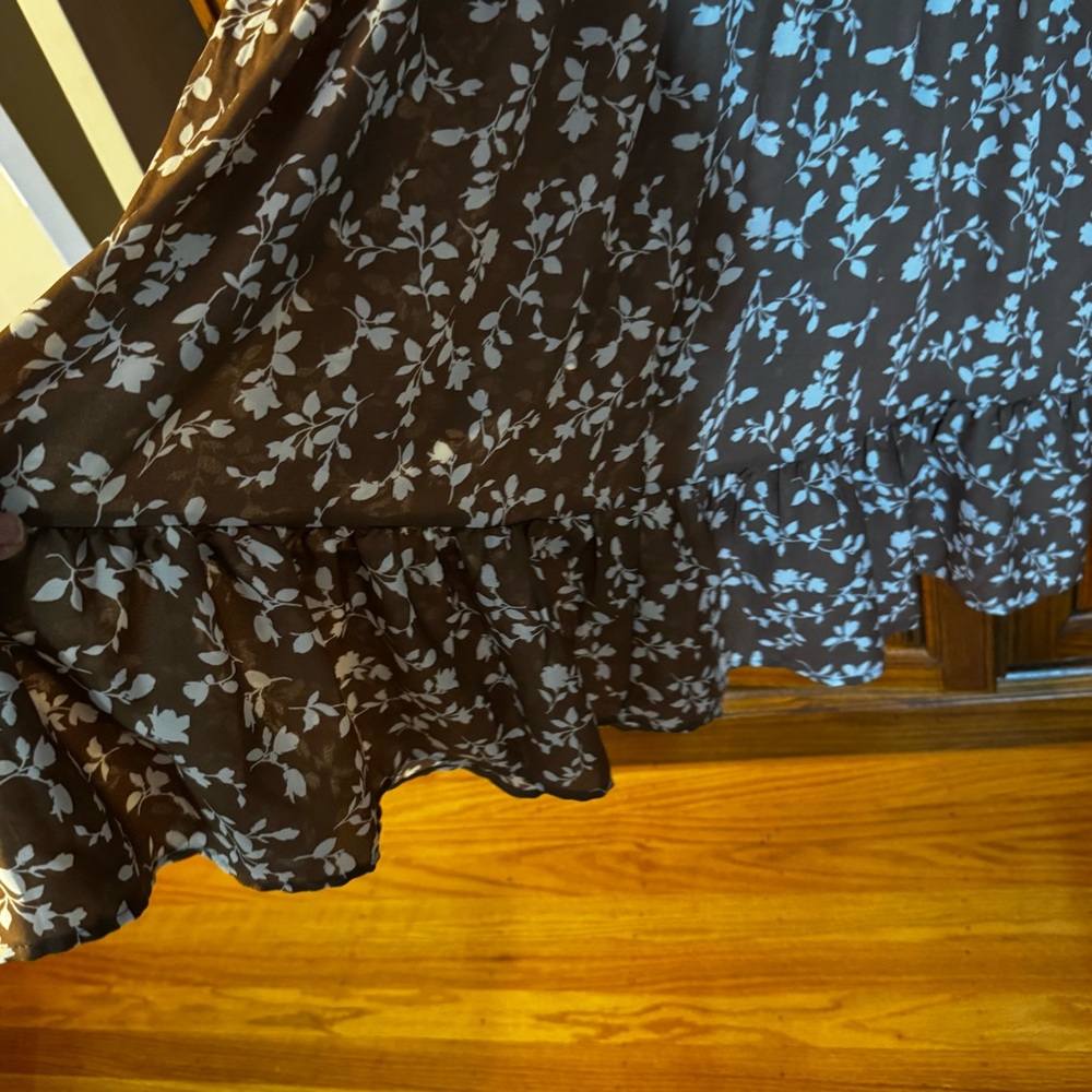 Steve Madden Brown Floral Long Sleeve Dress - Picture 5 of 6